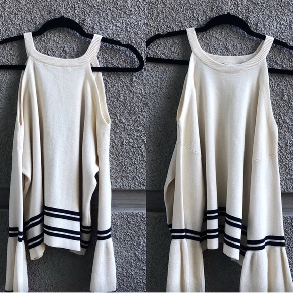 Anthropologie Knitted & Knotted Leandre Sweater Cold Shoulder S - Picture 3 of 6